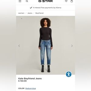 G-Star Women's Blue Boyfriend Jeans brand new. No tags